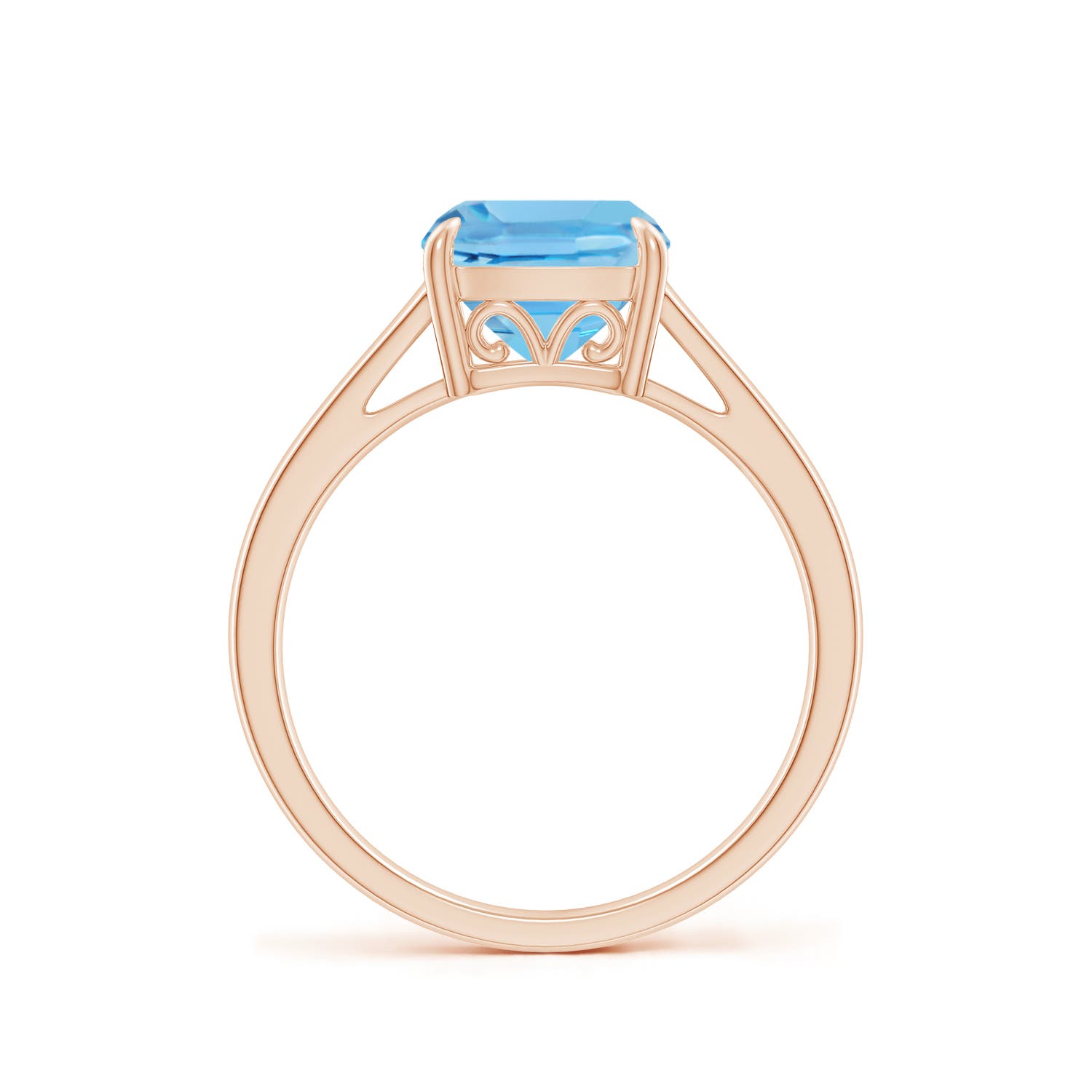 A - Swiss Blue Topaz / 2.5 CT / 14 KT Rose Gold