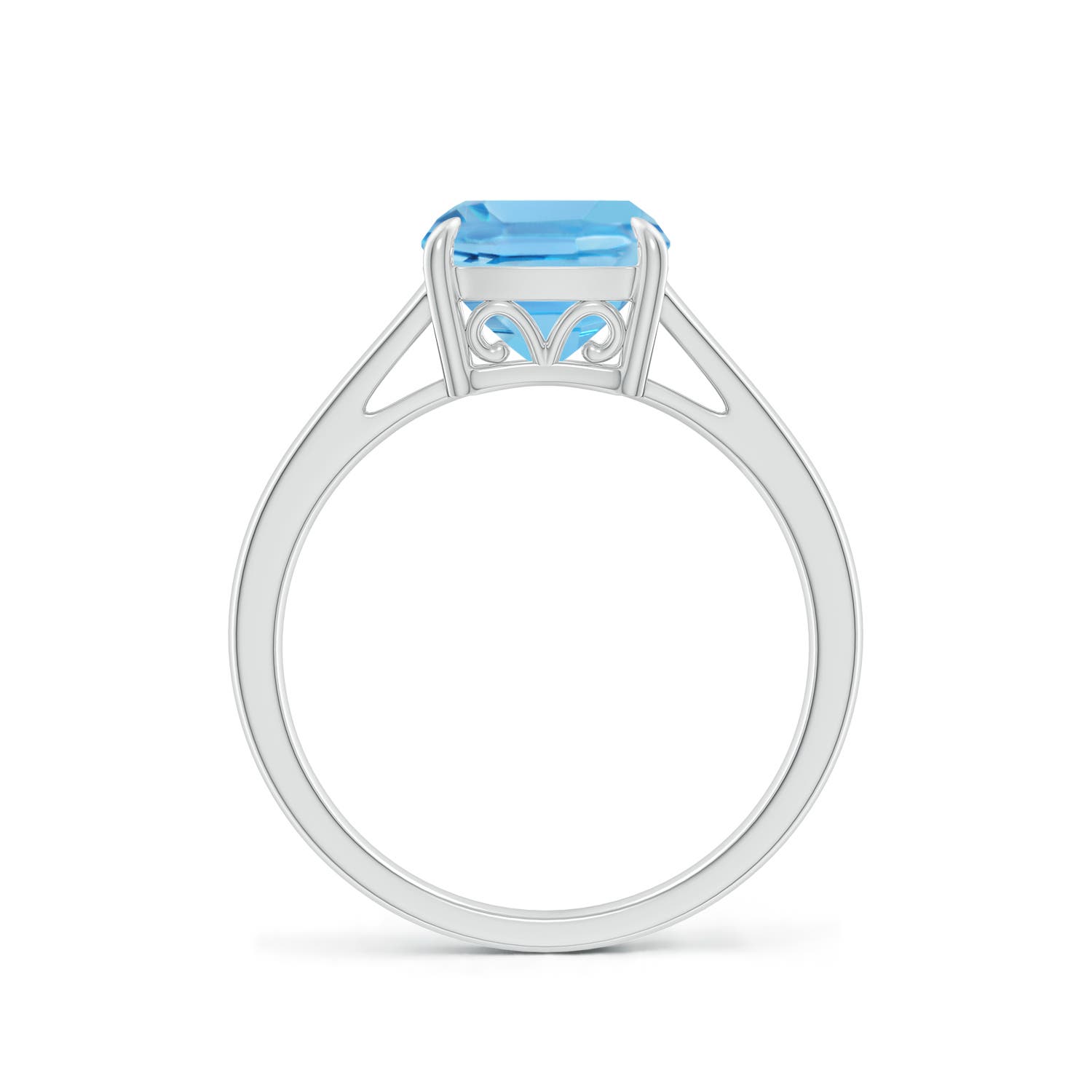 A - Swiss Blue Topaz / 2.5 CT / 14 KT White Gold