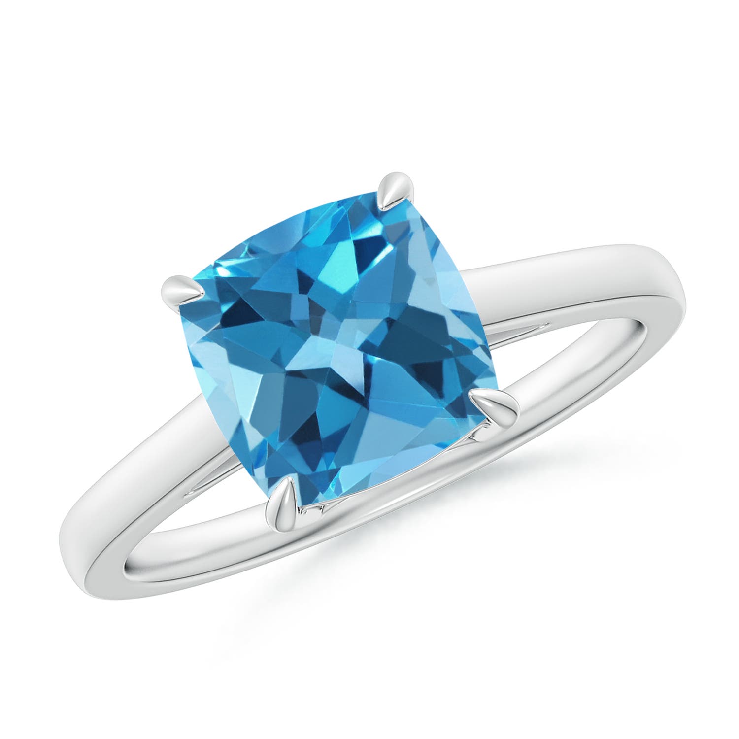 AA - Swiss Blue Topaz / 2.5 CT / 14 KT White Gold