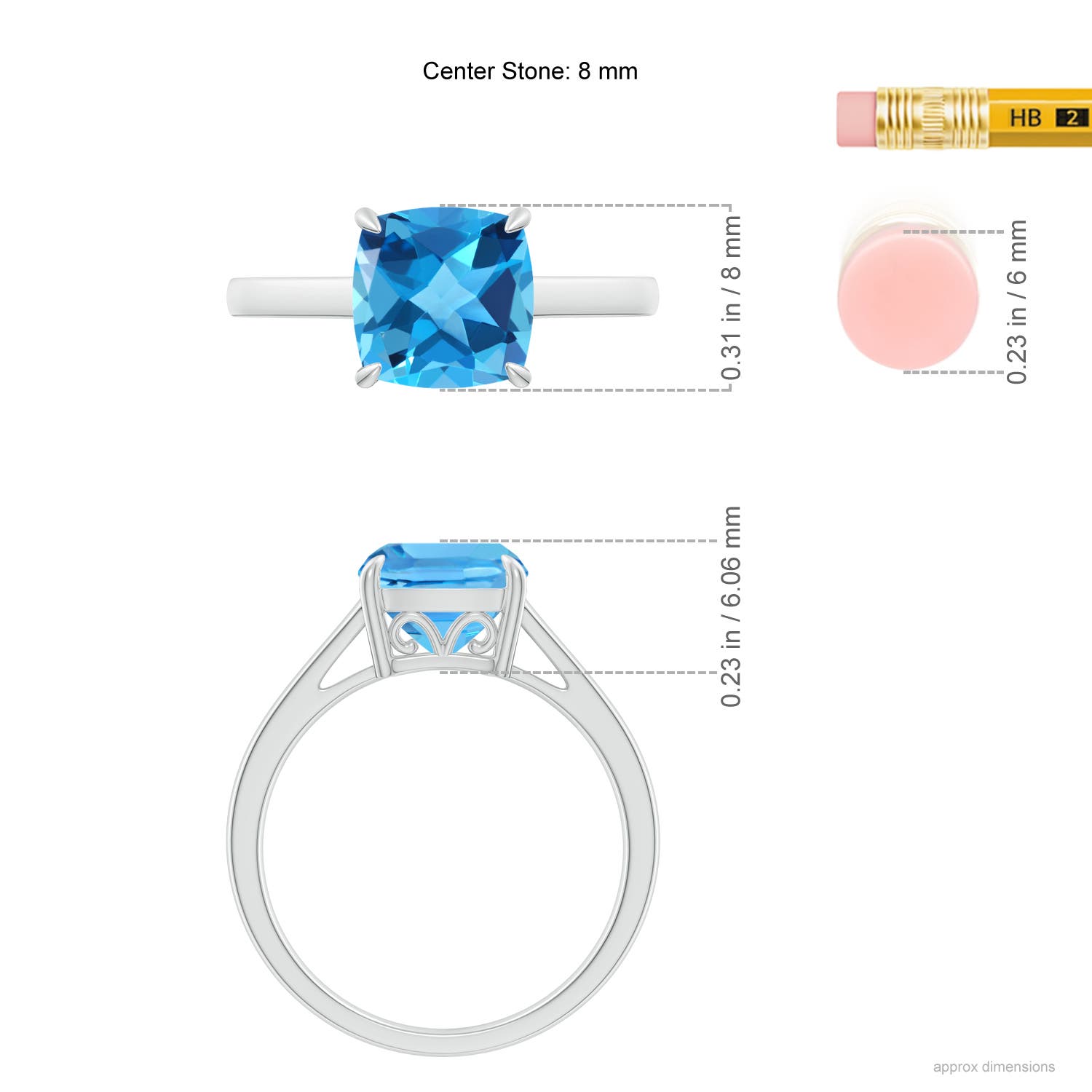 AAA - Swiss Blue Topaz / 2.5 CT / 14 KT White Gold