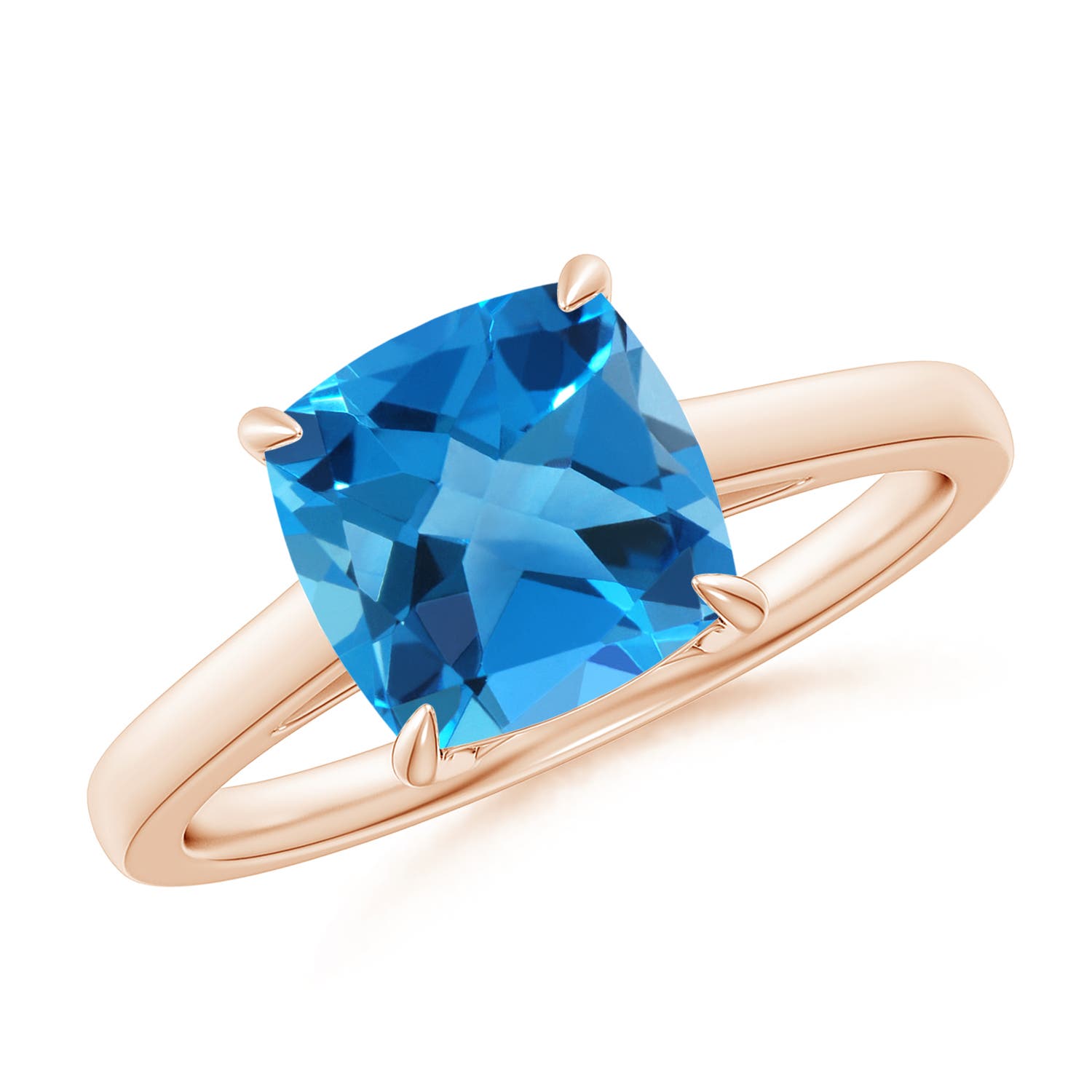 AAAA - Swiss Blue Topaz / 2.5 CT / 14 KT Rose Gold