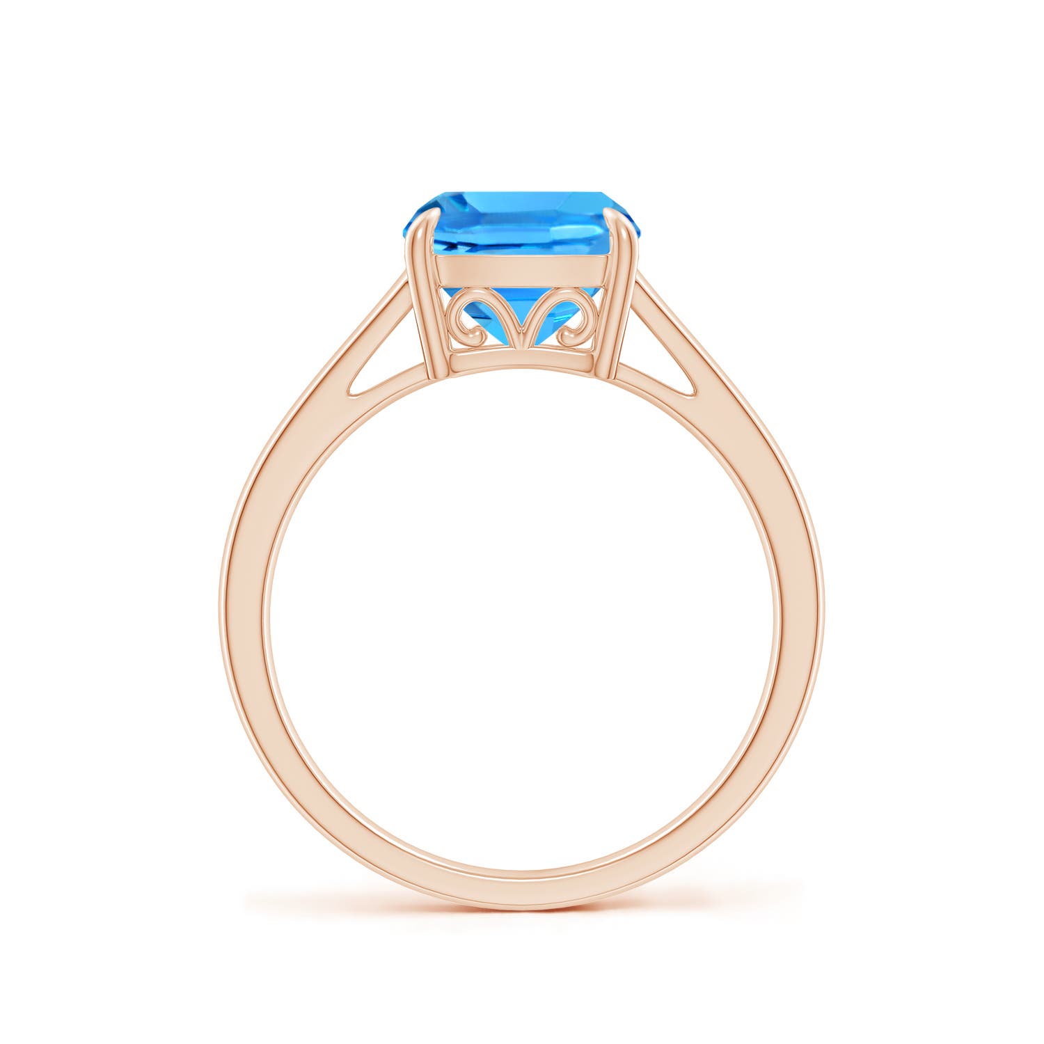 AAAA - Swiss Blue Topaz / 2.5 CT / 14 KT Rose Gold