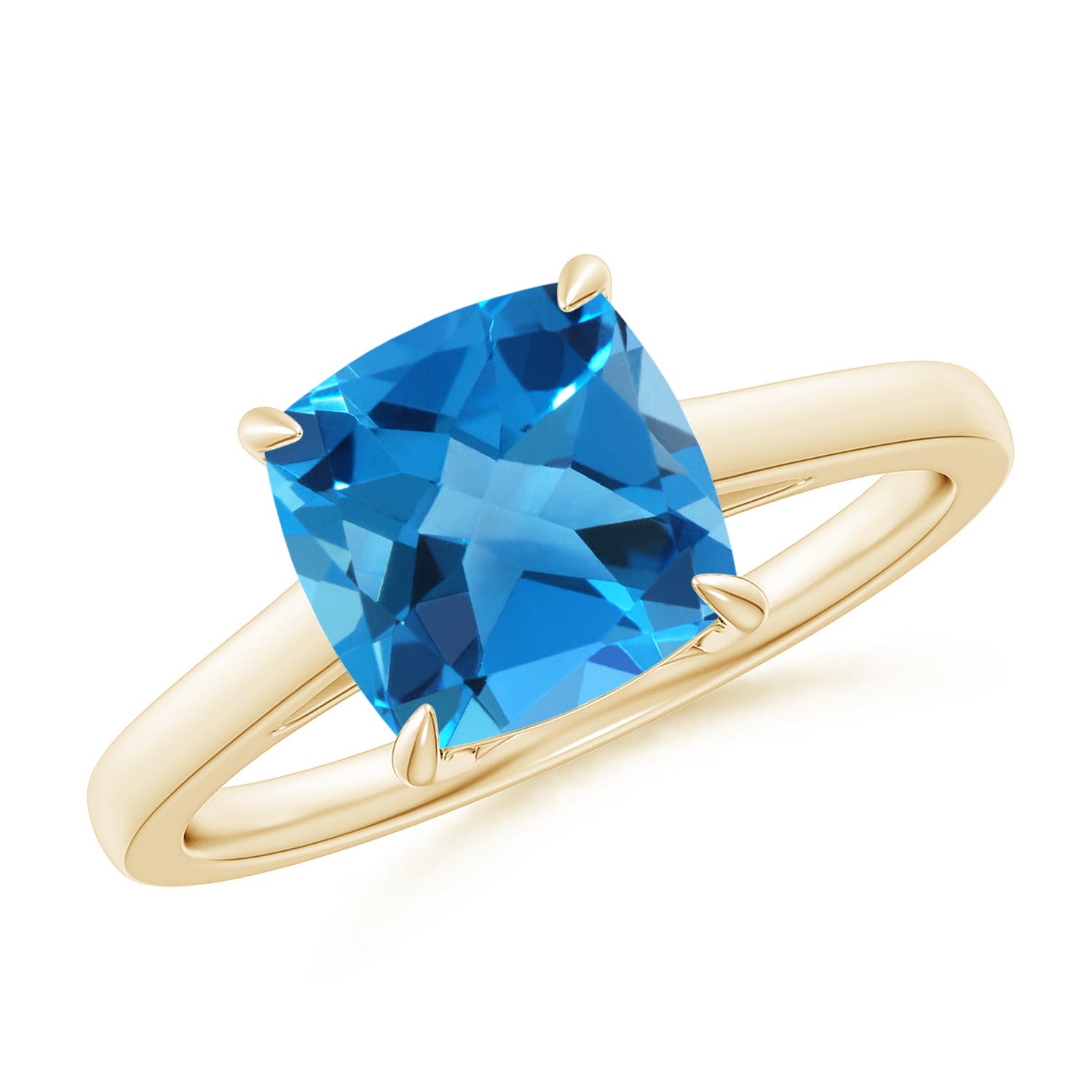 AAAA - Swiss Blue Topaz / 2.5 CT / 14 KT Yellow Gold