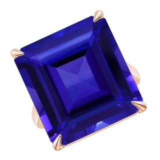 17.25x16.09x9.74mm AAAA Vintage Style GIA Certified Solitaire Cushion Tanzanite Ring in 10K Rose Gold