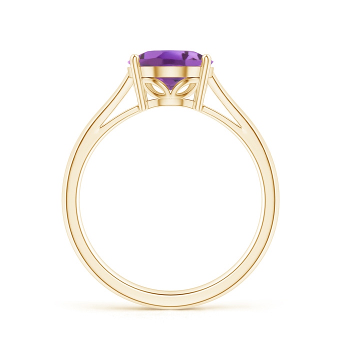 10x8mm A Oval Solitaire Amethyst Cocktail Ring in 10K Yellow Gold product image