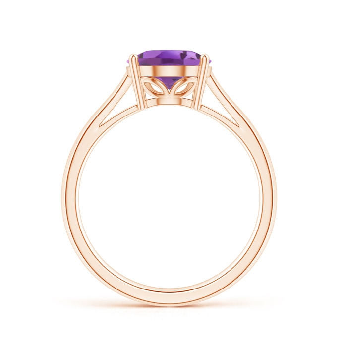 10x8mm A Oval Solitaire Amethyst Cocktail Ring in Rose Gold product image