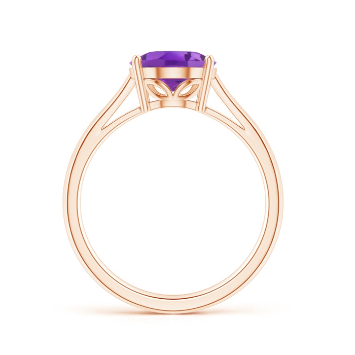 10x8mm AA Oval Solitaire Amethyst Cocktail Ring in Rose Gold product image