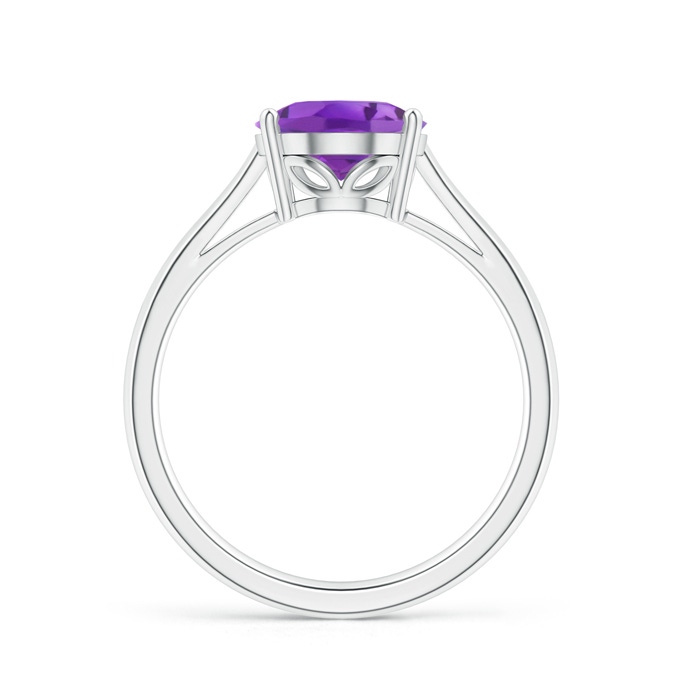 10x8mm AA Oval Solitaire Amethyst Cocktail Ring in White Gold product image