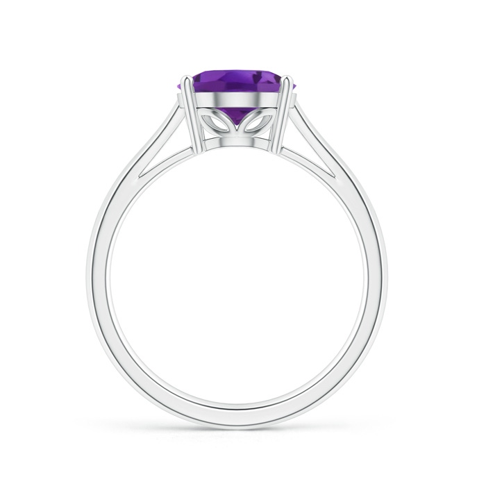 10x8mm AAA Oval Solitaire Amethyst Cocktail Ring in White Gold product image