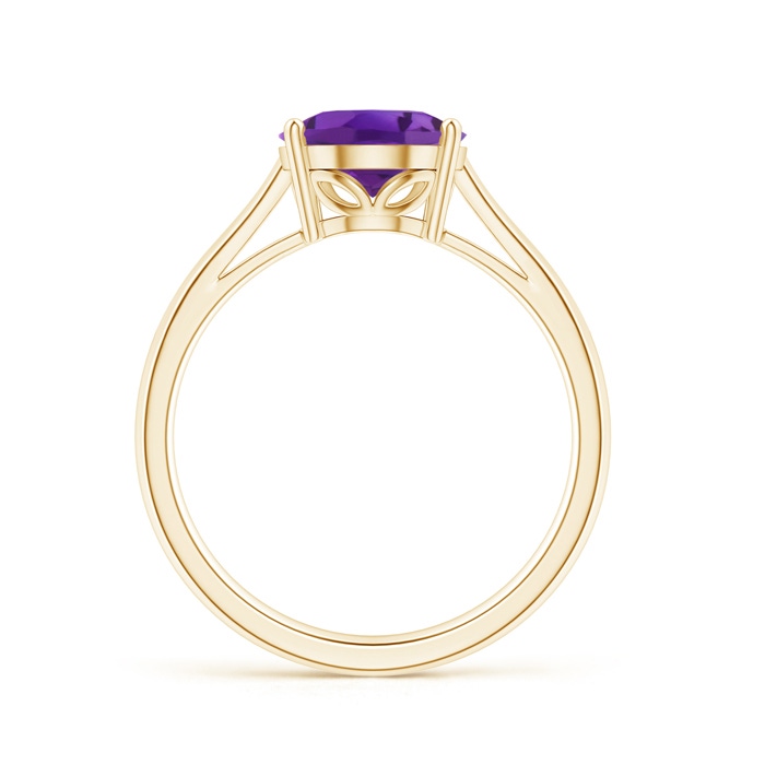10x8mm AAA Oval Solitaire Amethyst Cocktail Ring in Yellow Gold product image