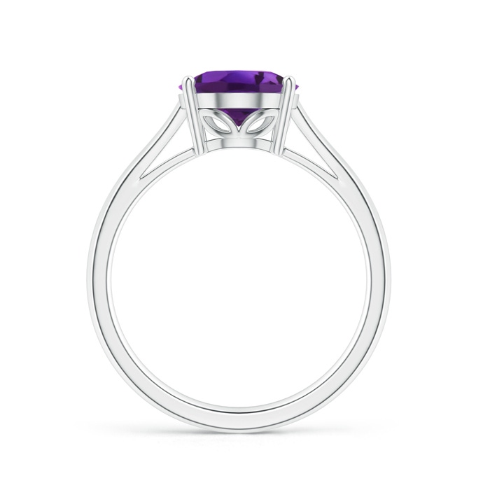 10x8mm AAAA Oval Solitaire Amethyst Cocktail Ring in P950 Platinum product image