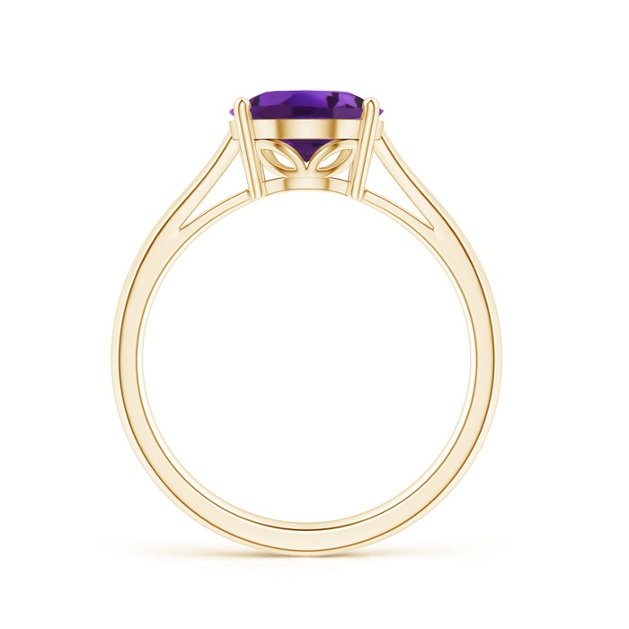 10x8mm AAAA Oval Solitaire Amethyst Cocktail Ring in Yellow Gold product image