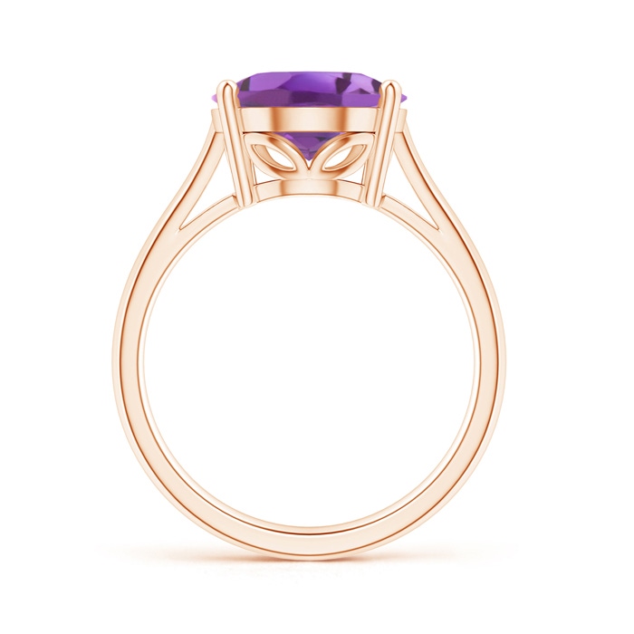 12x10mm A Oval Solitaire Amethyst Cocktail Ring in Rose Gold product image