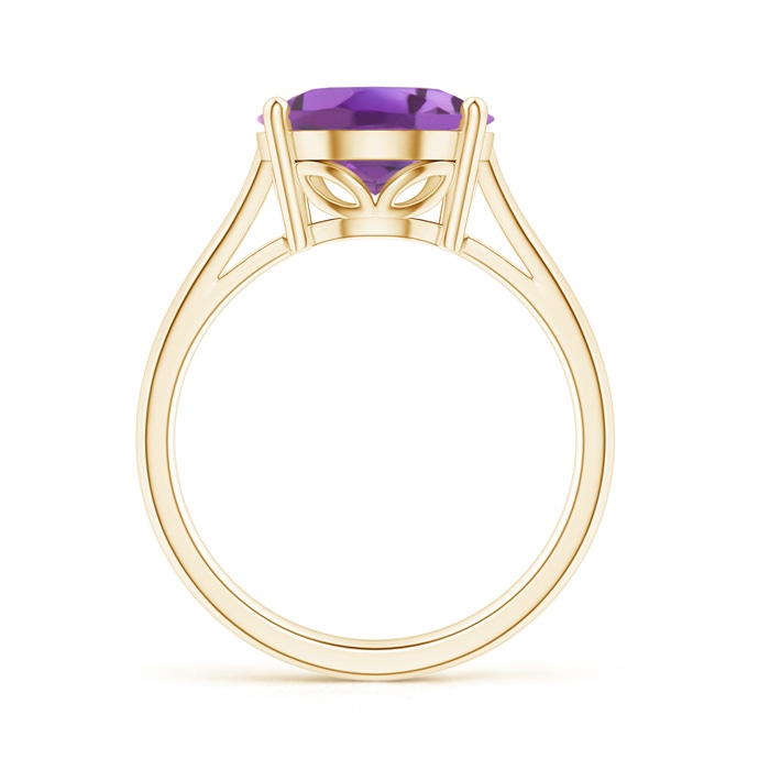 12x10mm A Oval Solitaire Amethyst Cocktail Ring in Yellow Gold product image
