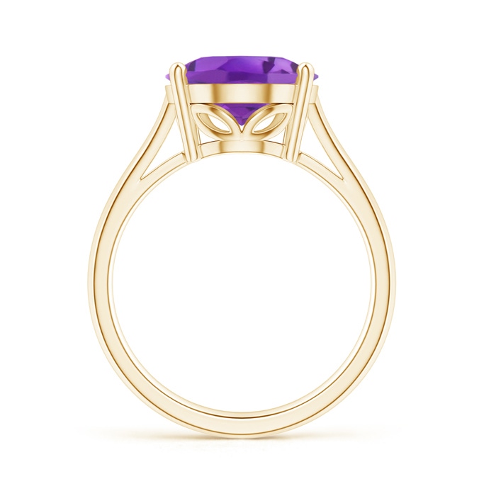 12x10mm AA Oval Solitaire Amethyst Cocktail Ring in Yellow Gold product image