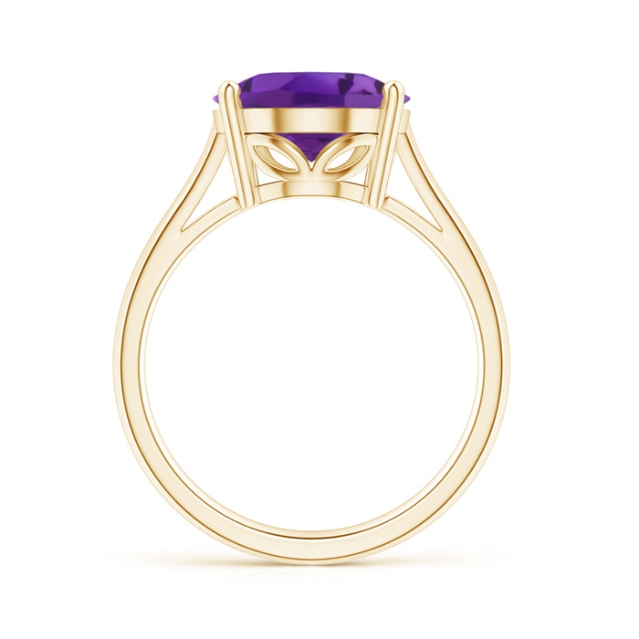 12x10mm AAA Oval Solitaire Amethyst Cocktail Ring in Yellow Gold product image