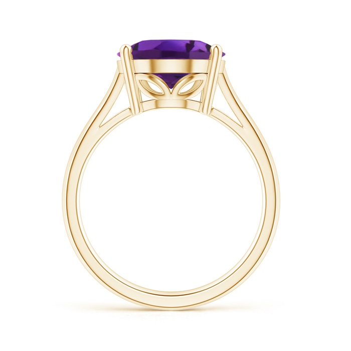 12x10mm AAAA Oval Solitaire Amethyst Cocktail Ring in Yellow Gold product image