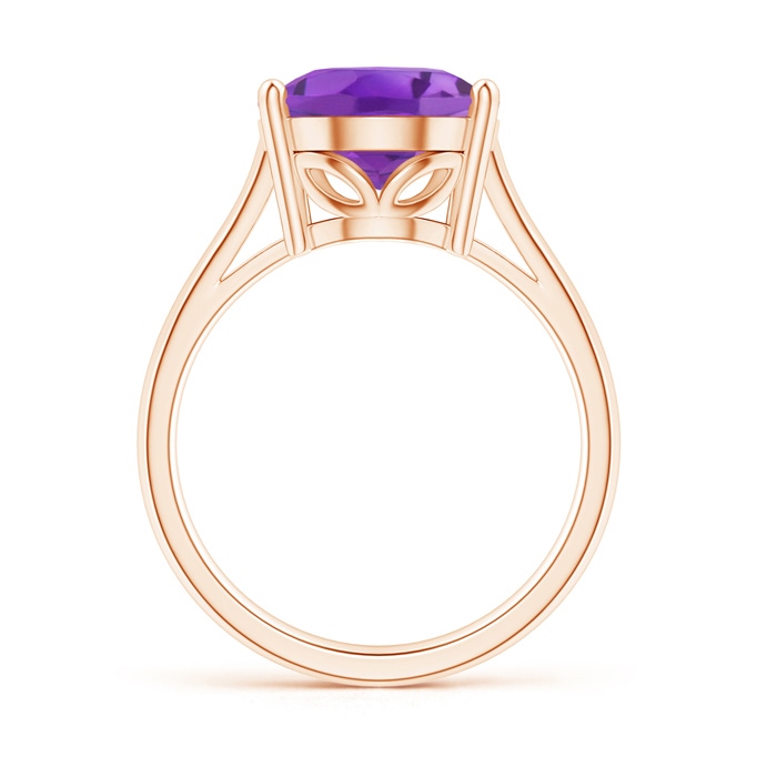 14x10mm AA Oval Solitaire Amethyst Cocktail Ring in Rose Gold product image