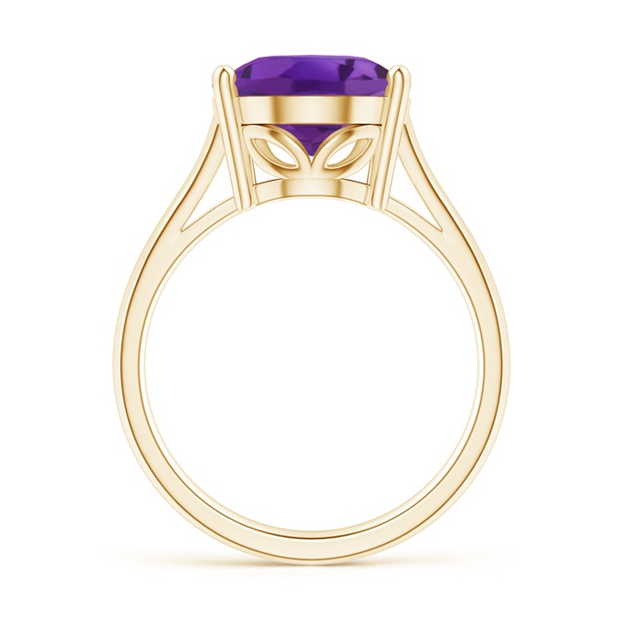 14x10mm AAA Oval Solitaire Amethyst Cocktail Ring in Yellow Gold product image