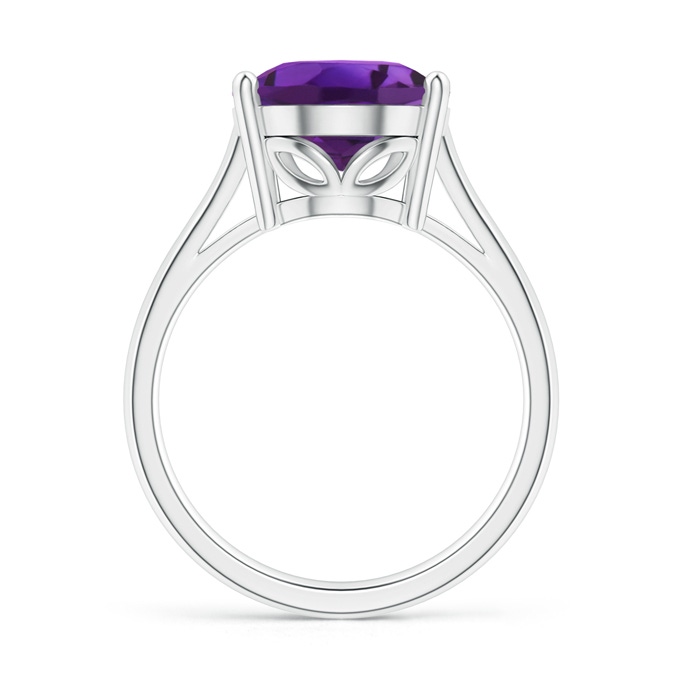 14x10mm AAAA Oval Solitaire Amethyst Cocktail Ring in White Gold product image