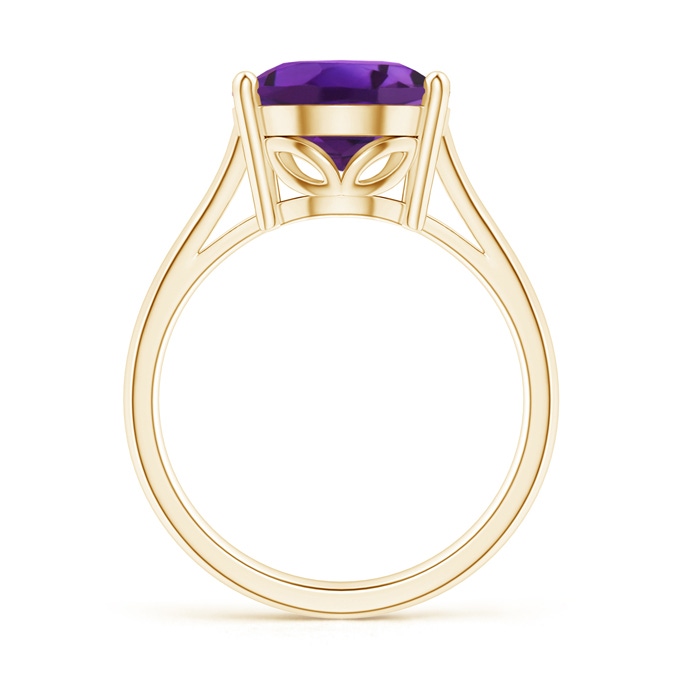 14x10mm AAAA Oval Solitaire Amethyst Cocktail Ring in Yellow Gold product image