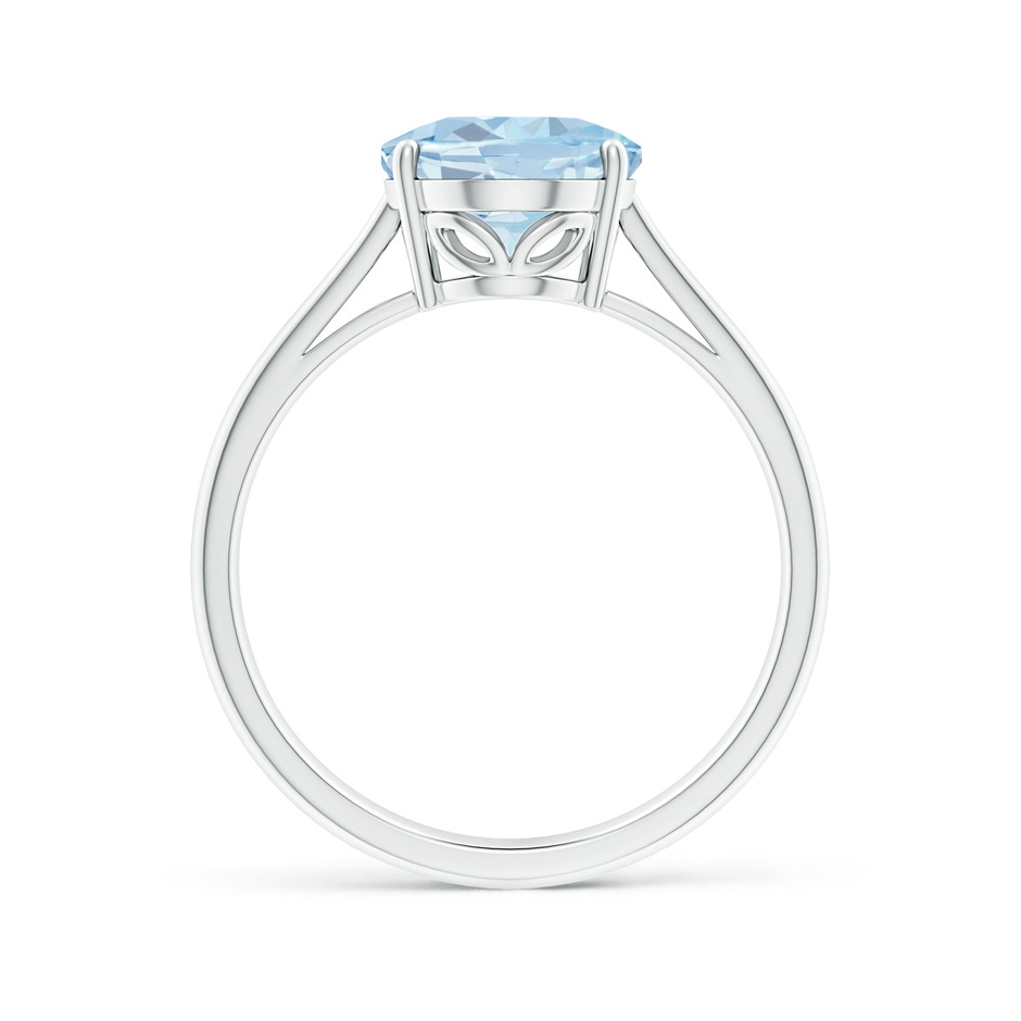 10x8mm A Oval Solitaire Aquamarine Engagement Ring in 18K White Gold side 199