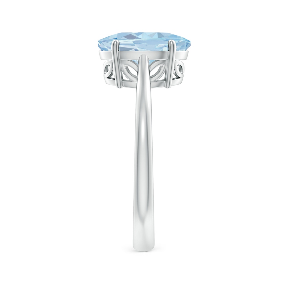 10x8mm A Oval Solitaire Aquamarine Engagement Ring in 18K White Gold side 299