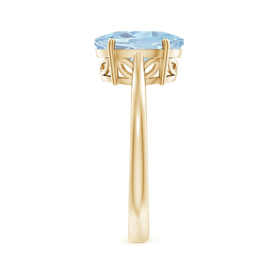 10x8mm A Oval Solitaire Aquamarine Engagement Ring in 9K Yellow Gold side 299
