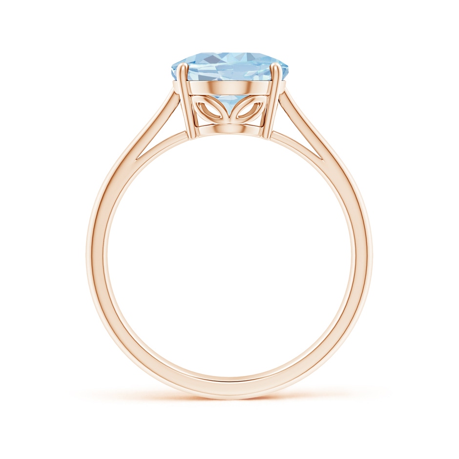 10x8mm A Oval Solitaire Aquamarine Engagement Ring in Rose Gold side 199