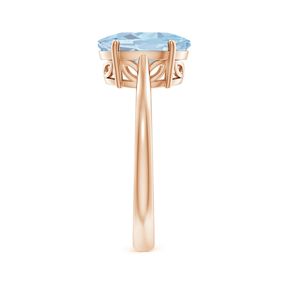 10x8mm A Oval Solitaire Aquamarine Engagement Ring in Rose Gold side 299