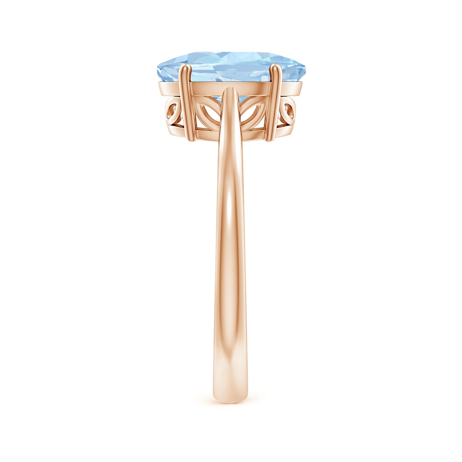 10x8mm AA Oval Solitaire Aquamarine Engagement Ring in 18K Rose Gold side 299