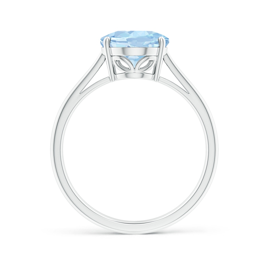 10x8mm AA Oval Solitaire Aquamarine Engagement Ring in White Gold side 199