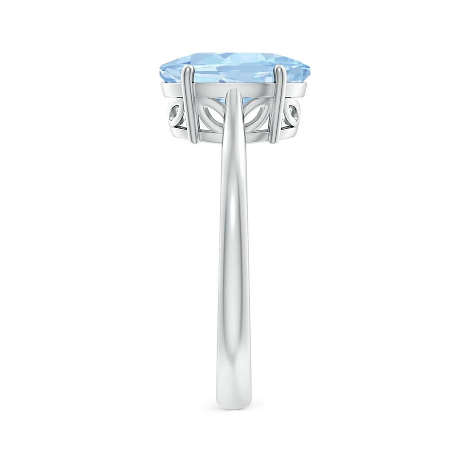 10x8mm AA Oval Solitaire Aquamarine Engagement Ring in White Gold side 299