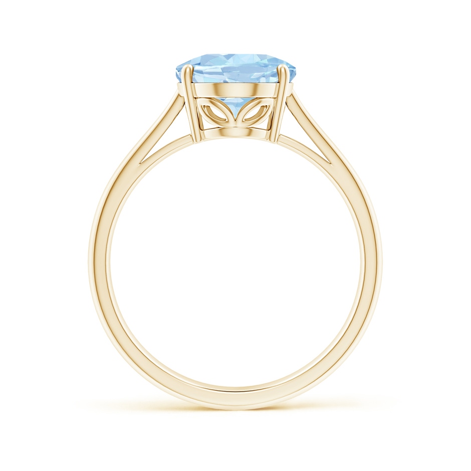 10x8mm AA Oval Solitaire Aquamarine Engagement Ring in Yellow Gold side 199