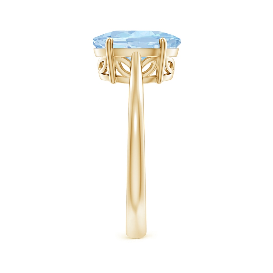 10x8mm AA Oval Solitaire Aquamarine Engagement Ring in Yellow Gold side 299