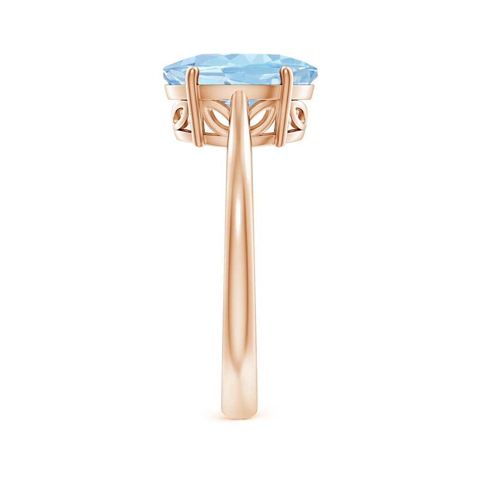 10x8mm AAA Oval Solitaire Aquamarine Engagement Ring in 18K Rose Gold side 299