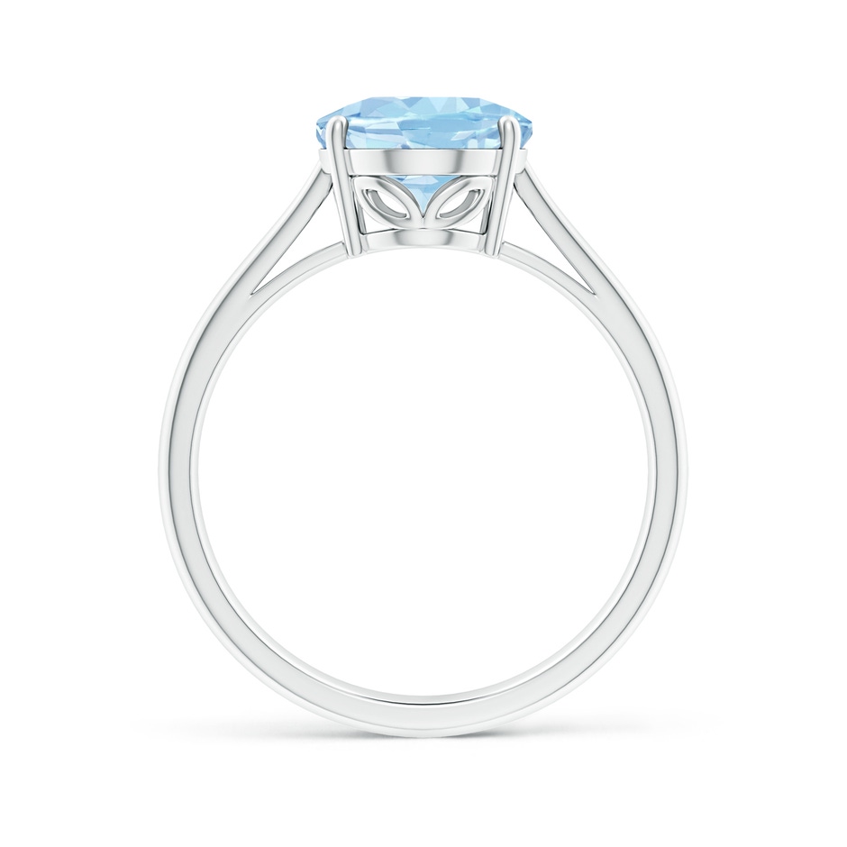 10x8mm AAA Oval Solitaire Aquamarine Engagement Ring in 18K White Gold side 199