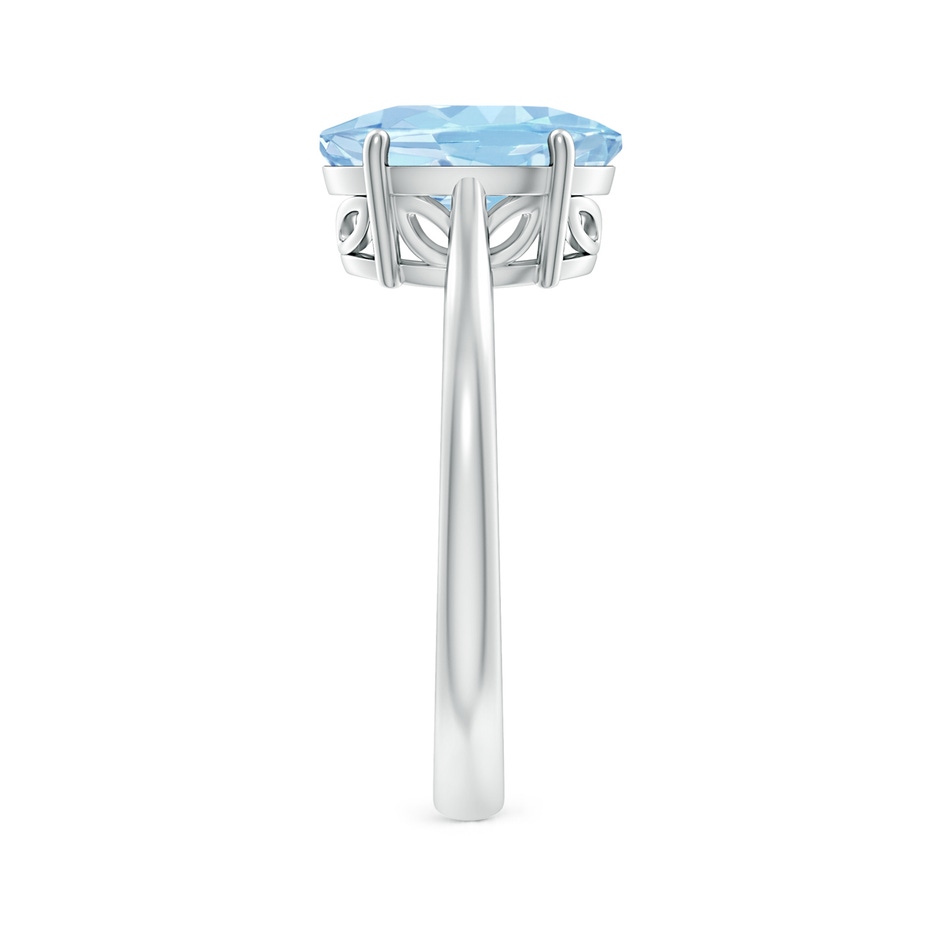 10x8mm AAA Oval Solitaire Aquamarine Engagement Ring in P950 Platinum side 299