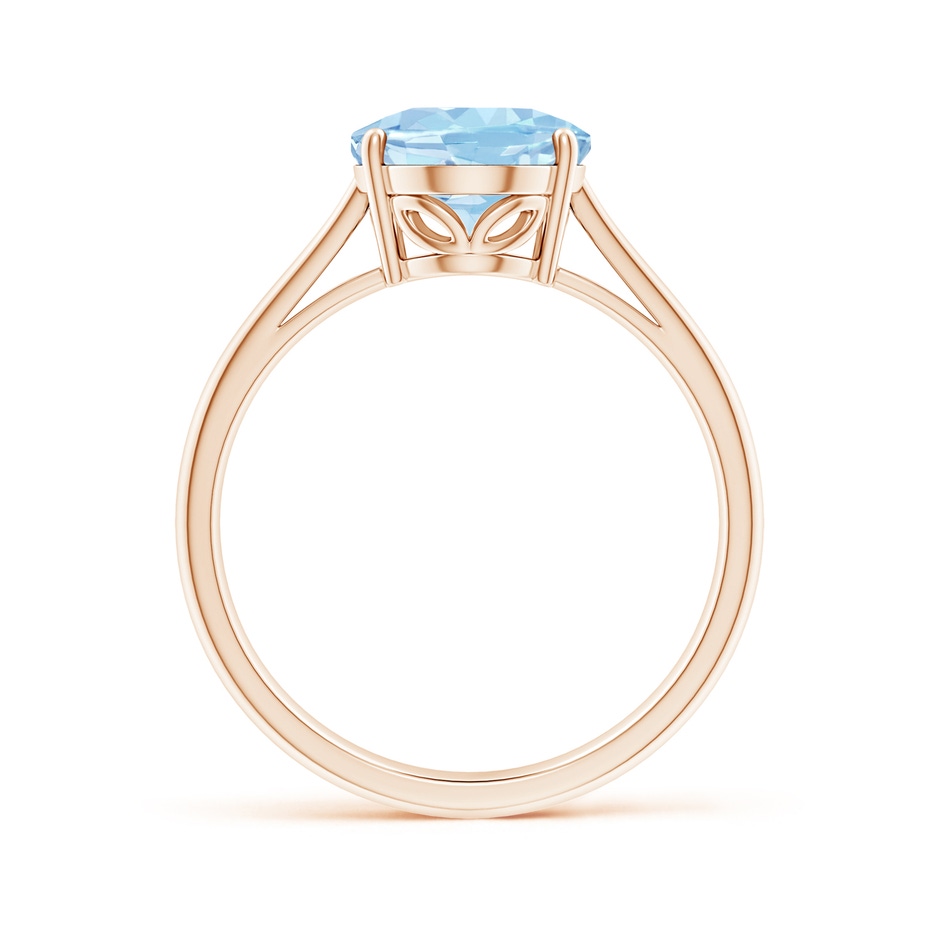 10x8mm AAA Oval Solitaire Aquamarine Engagement Ring in Rose Gold side 199