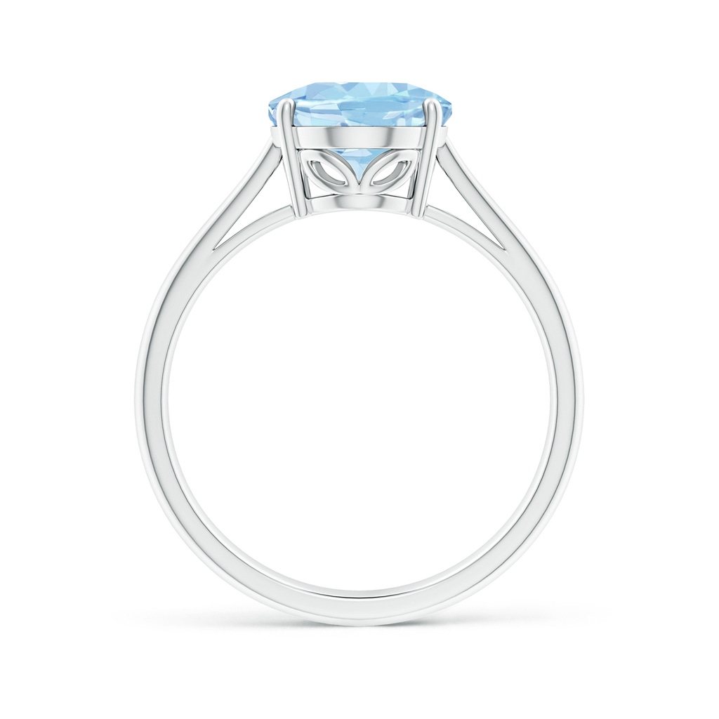 10x8mm AAA Oval Solitaire Aquamarine Engagement Ring in White Gold - side 199