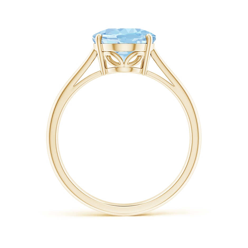 10x8mm AAA Oval Solitaire Aquamarine Engagement Ring in Yellow Gold side 199
