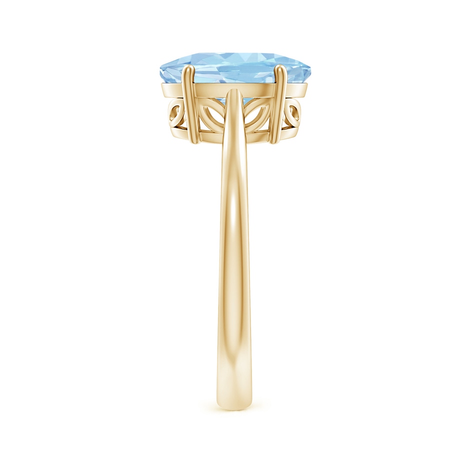 10x8mm AAA Oval Solitaire Aquamarine Engagement Ring in Yellow Gold side 299