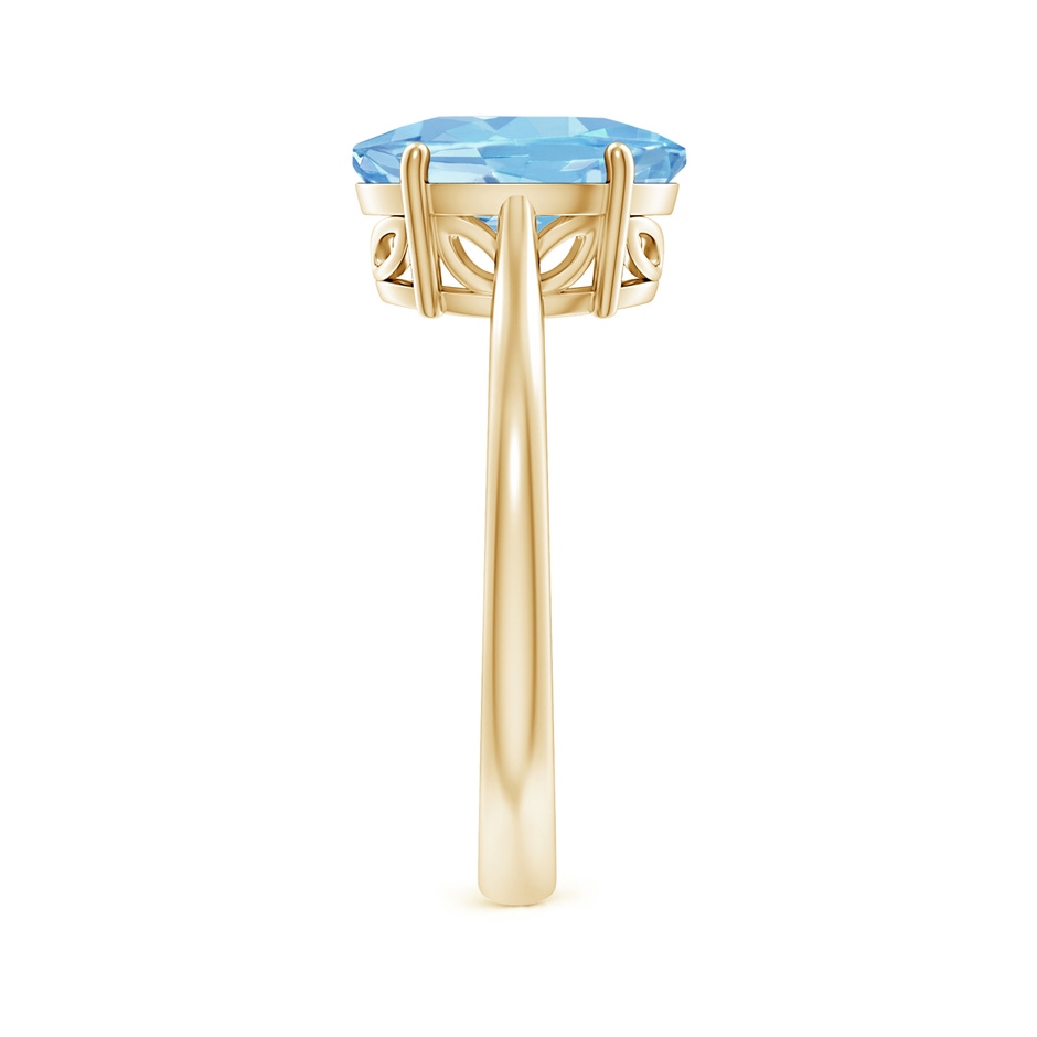 10x8mm AAAA Oval Solitaire Aquamarine Engagement Ring in 18K Yellow Gold side 299
