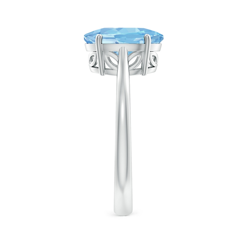 10x8mm AAAA Oval Solitaire Aquamarine Engagement Ring in White Gold side 299