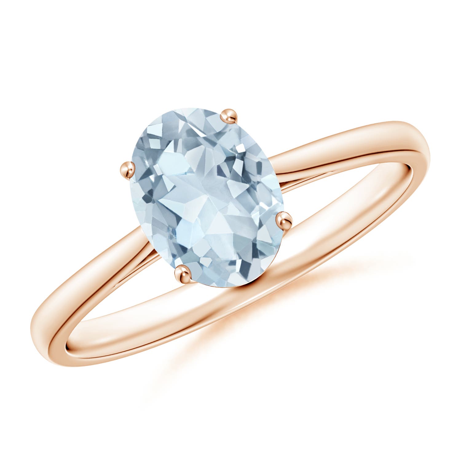 A - Aquamarine / 1 CT / 14 KT Rose Gold