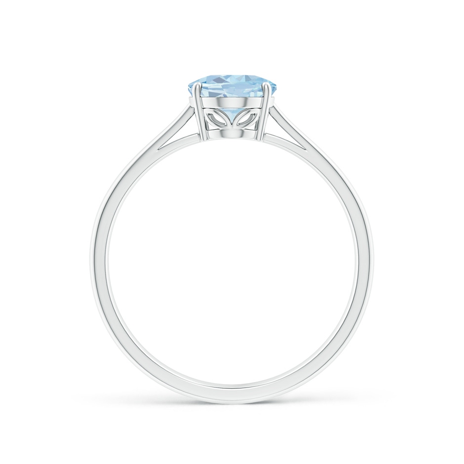 8x6mm A Oval Solitaire Aquamarine Engagement Ring in S999 Silver side 199