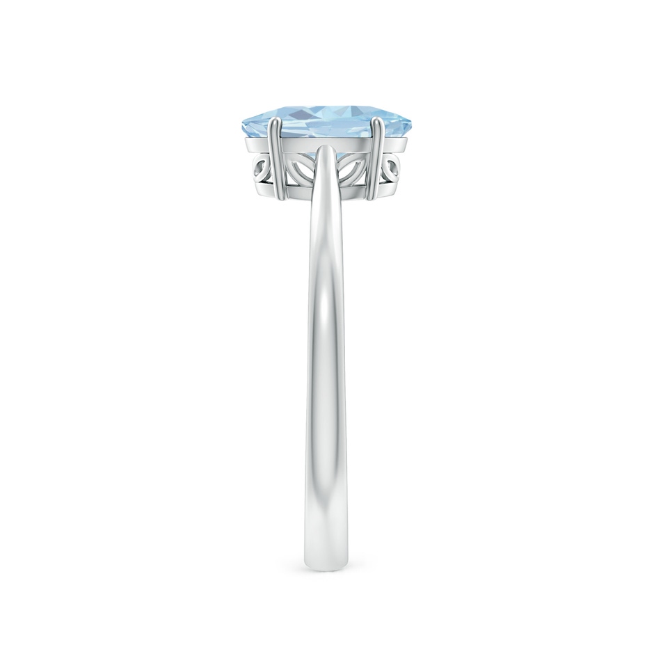 8x6mm A Oval Solitaire Aquamarine Engagement Ring in S999 Silver side 299