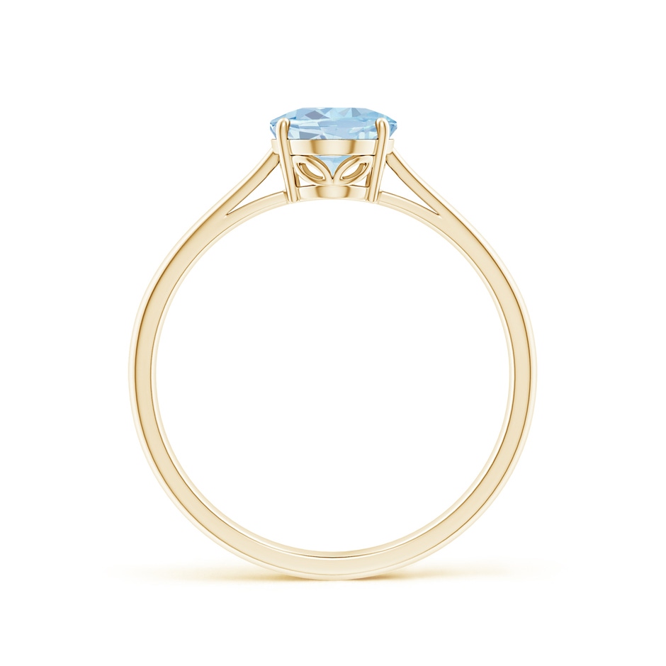 8x6mm A Oval Solitaire Aquamarine Engagement Ring in Yellow Gold side 199