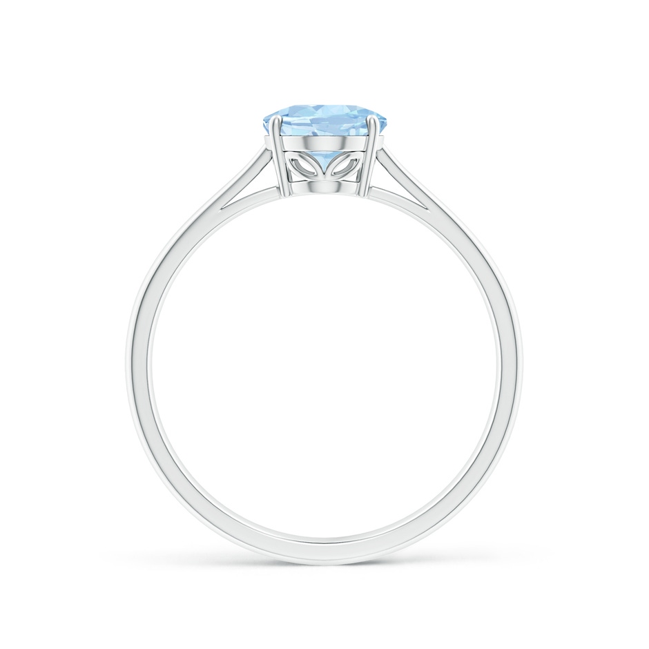 8x6mm AA Oval Solitaire Aquamarine Engagement Ring in White Gold side 199