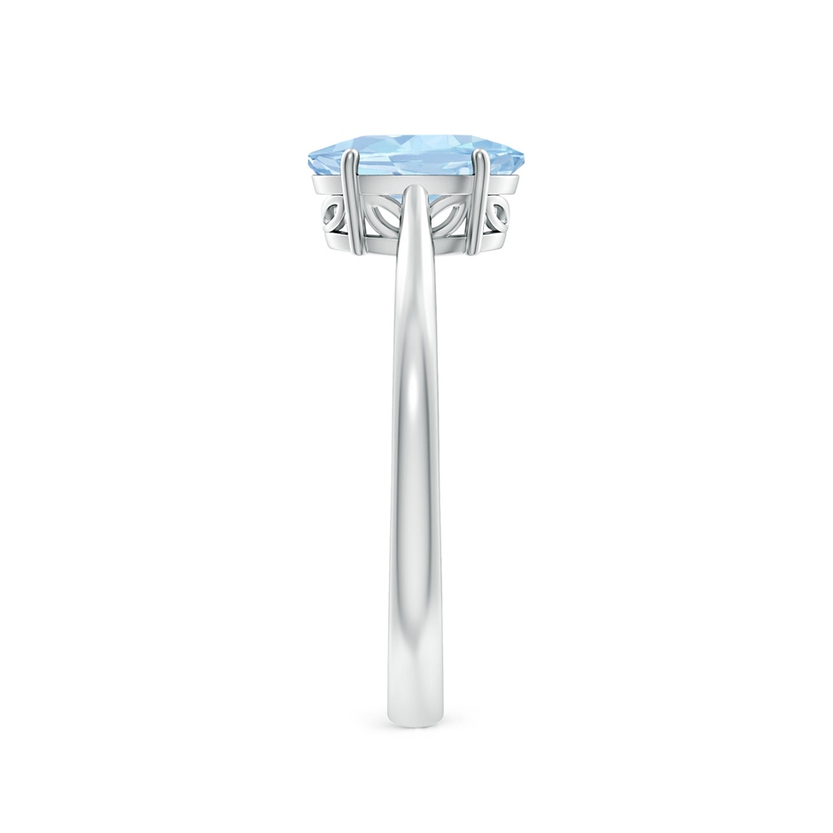 8x6mm AA Oval Solitaire Aquamarine Engagement Ring in White Gold side 299
